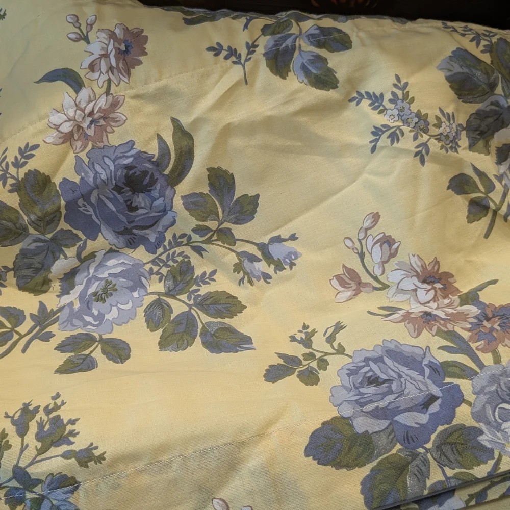 Laura Ashley Linley Yellow Floral Window Valances Vintage Cottagecore Set Of 2 - Picture 4 of 5